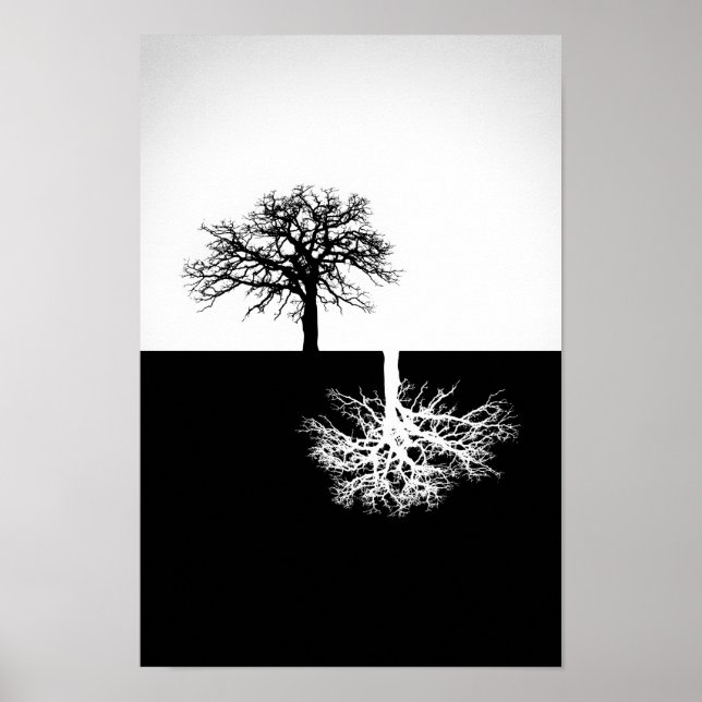 Poster Décor noir et blanc aux murs (Devant)