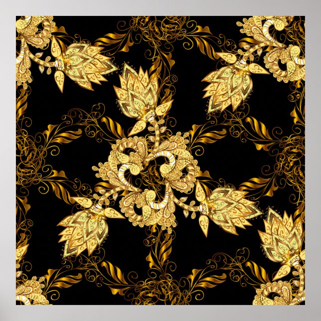 Poster Décor oriental sans charme dans le style baroque (Devant)