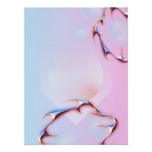 Poster Décor 'Soft Pastel & Chrome'