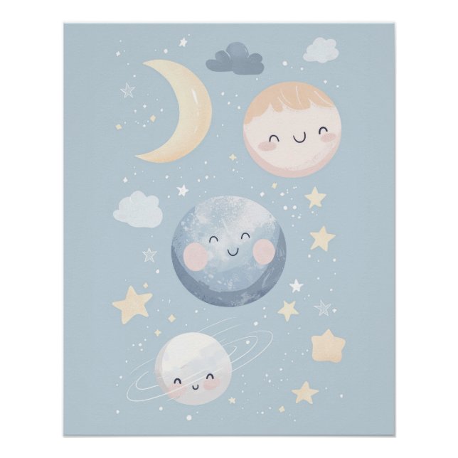 Poster décoration murale de nursery, impressions de chamb (Devant)