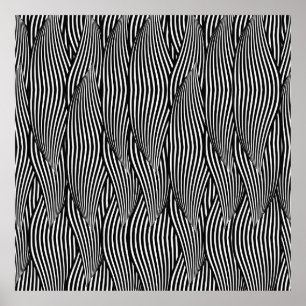 Poster Decorative ornamental seamless pattern waves petal