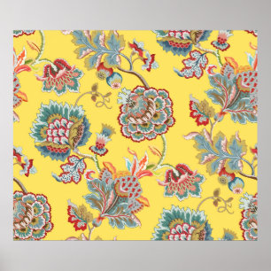 Poster Decorative vintage seamless pattern. Traditional m