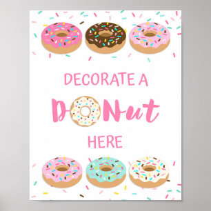 Poster Décorer une beigne ici Signer - Saupoudrer de beig
