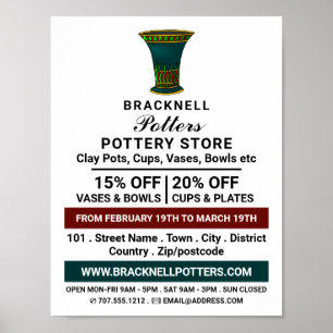 Poster Décorer Vase, Poterie Store, Potters Adoré