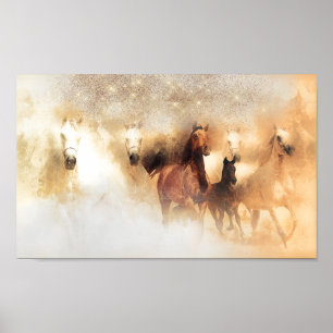 Poster Découpage Chevaux sauvages Imprimer