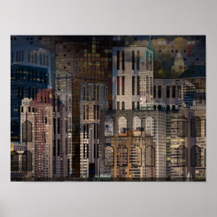 Poster Découpage de l'architecture de ville 3
