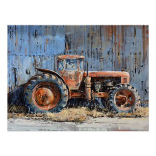 Poster Découpage de tracteur rustique