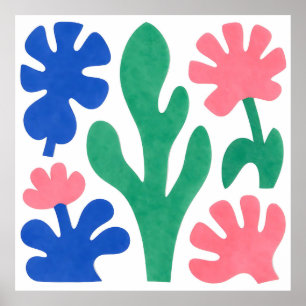 Poster Découpages floraux audacieux dans le style Matisse