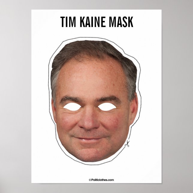 Poster Découpe de Masque Tim Kaine (Devant)