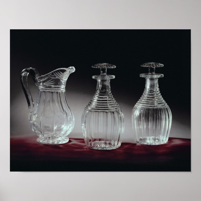 Poster Découpe et carafe en verre, c.1840 (Devant)