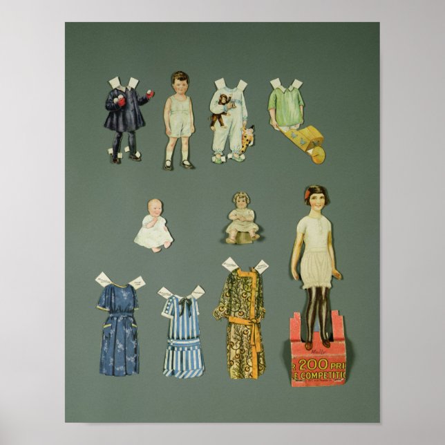 Poster Découpe poupée et vêtements, fin des années 1920-d (Devant)