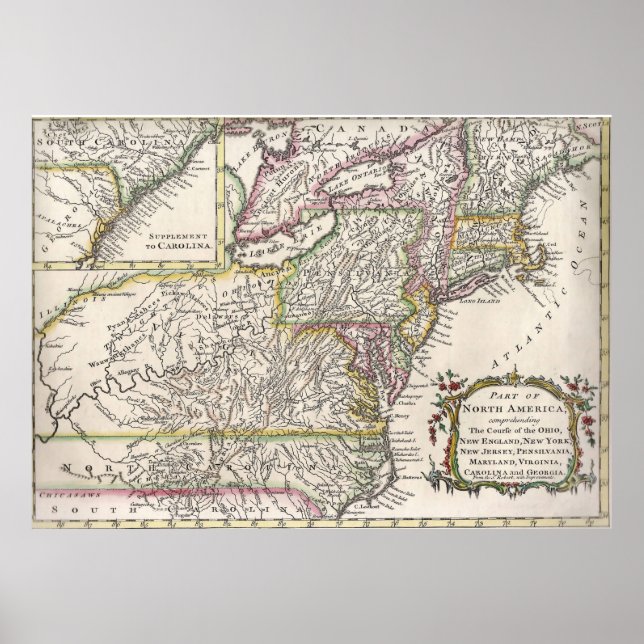 Poster Découverte De La Carte De L'Est Des États-Unis (17 (Devant)