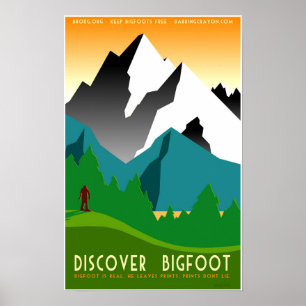 Poster Découvrez Bigfoot dans les montagnes colorées