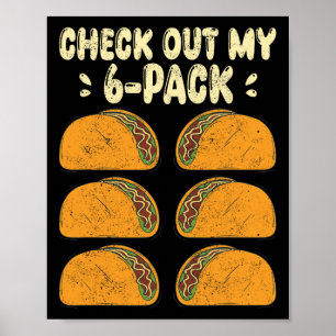 Poster Découvrez Mon Pack Six 6 Avec Tacos Pour Funny Cin