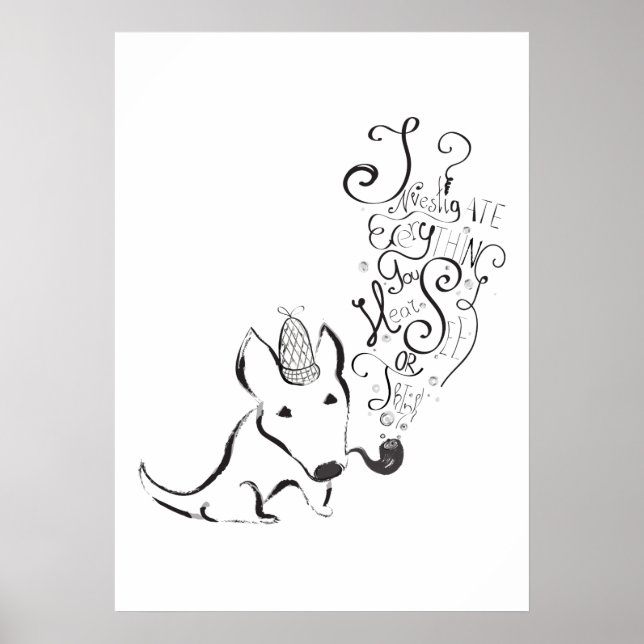 Poster Découvrez tout English Bull Terrier art (Devant)