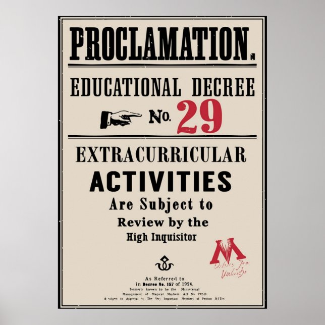 Poster Décret éducatif No29 (Devant)