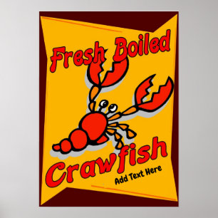 Poster d'écrevisses fraîches