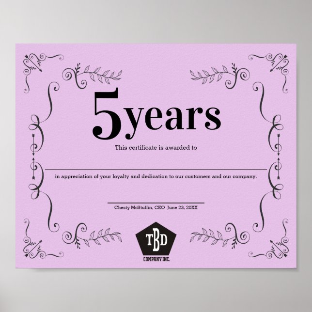 Poster Décrire le certificat anniversaire universel de l' (Devant)