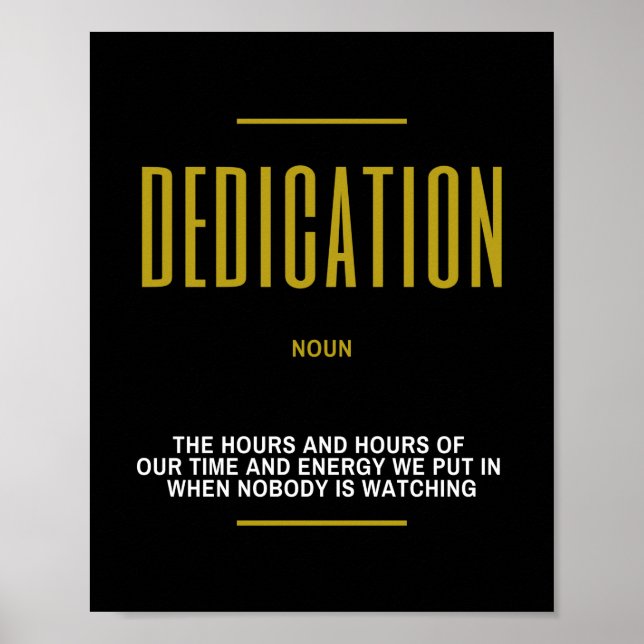 Poster Dédication Citation Inspirationnelle Sur Le Succès (Devant)