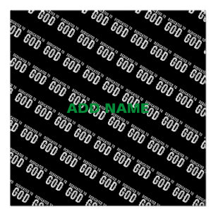 POSTER DÉDIÉ À DIEU COOL PERSONNALISABLE TEXTE BLANC