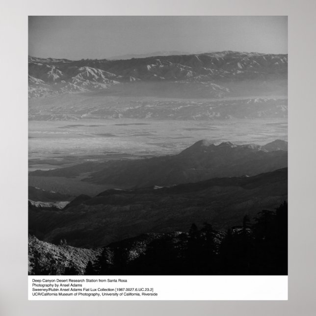 Poster Deep Canyon Desert Research Station par Ansel Adam (Devant)