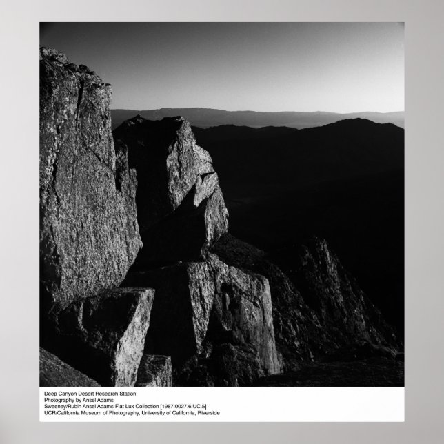 Poster Deep Canyon Desert Research Station par Ansel Adam (Devant)