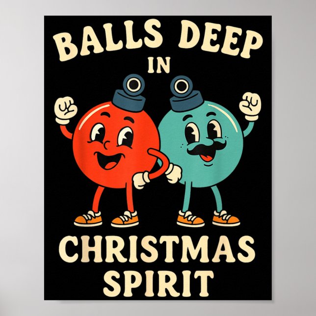 Poster Deep In Christmas Srit Funny Retro Holiday Humor  (Devant)