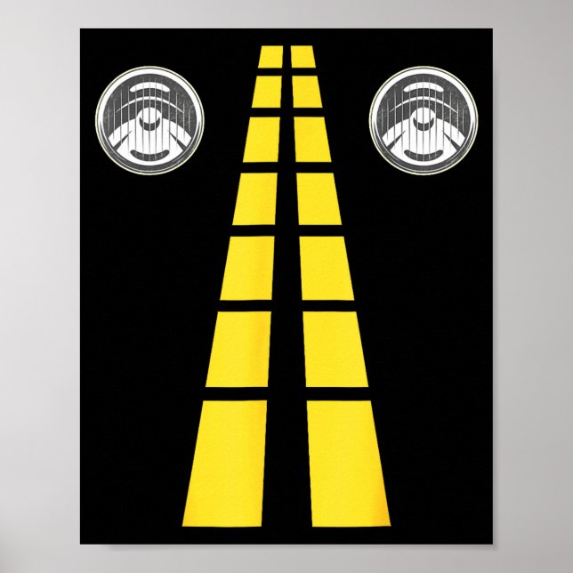 Poster Deer Headlights With Road Markings Couples Costume (Devant)