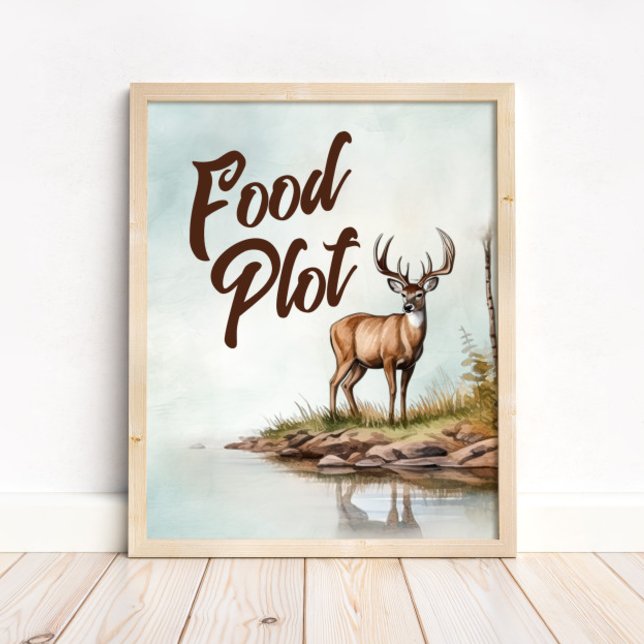 Poster Deer Hunting Birthday Food Plot Table Sign (Créateur téléchargé)