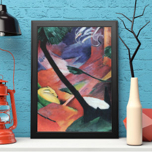 Poster Deer in the Forest II par Franz Marc; Reh im Walde