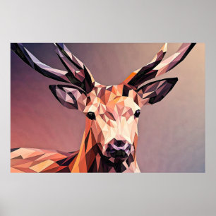 Poster Deer Small Poly Art Design