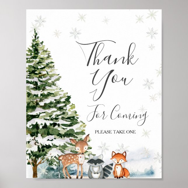 Poster Deer Winter ONE derland Merci pour venir (Devant)