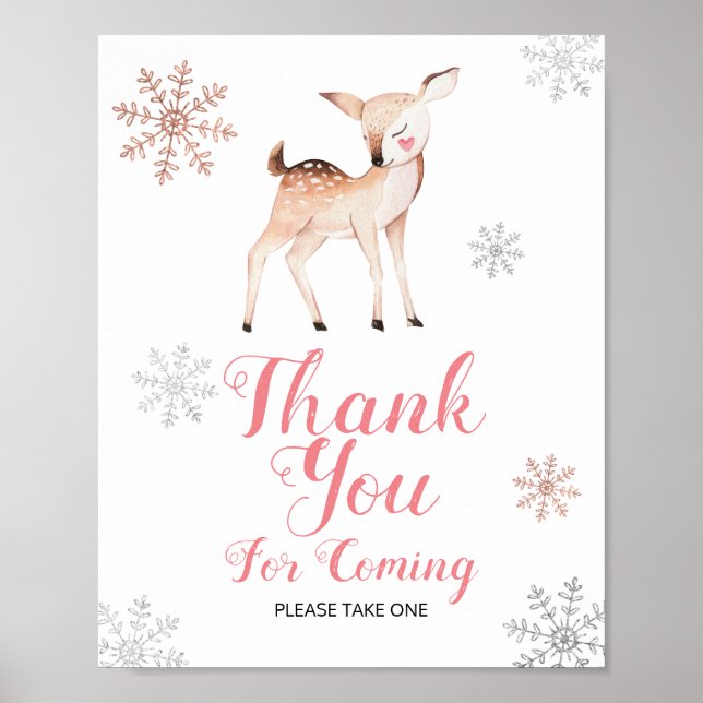Poster Deer Winter ONE derland Merci pour venir (Devant)