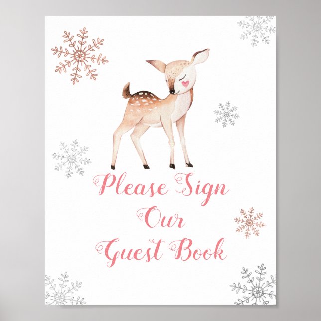 Poster Deer Winter ONEderland S'il vous plaît signer notr (Devant)
