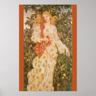 Poster Déesse des floraisons et des fleurs, Flora par Mor