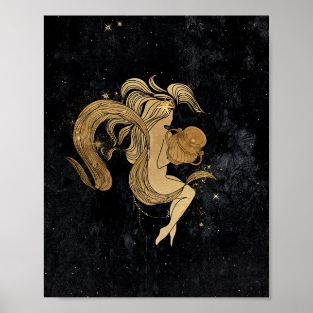 Poster Déesse du Zodiaque | Astrologie Cosmologique Gold  (Devant)