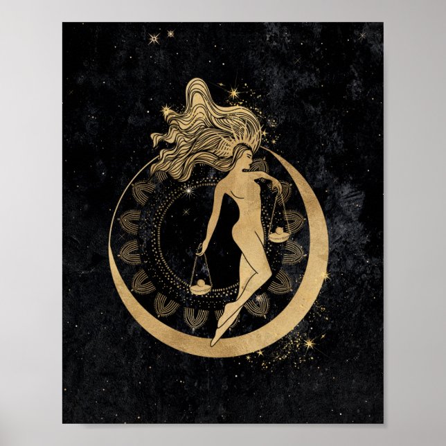 Poster Déesse du Zodiaque | Astrologie de la bibliothèque (Devant)