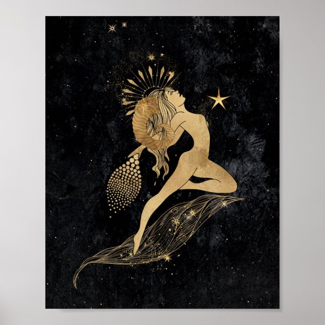Poster Déesse du Zodiaque | Astrologie des baies d'or cos (Devant)