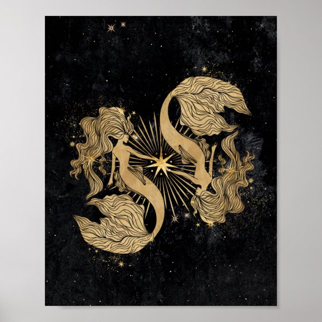 Poster Déesse du Zodiaque | Astrologie des Poissons d'Or  (Devant)