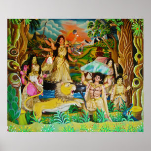 Poster Déesse Durga au festival de Durga dans Burdwan