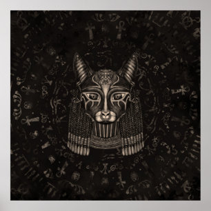 Poster Déesse égyptienne de Bastet - sépia