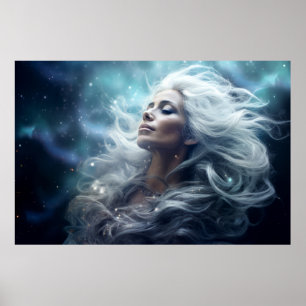 Poster Déesse Enchanter le rêve fantastique Mur cosmique