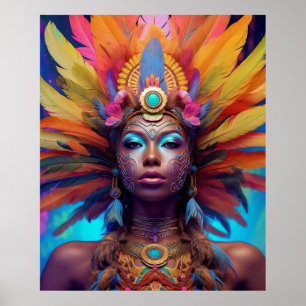 Poster Déesse guerrière afro-américaine