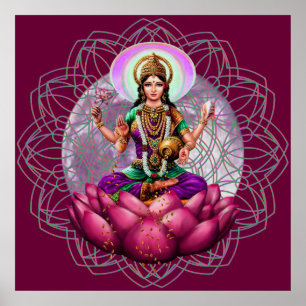 Poster Déesse Lakshmi - mandala de bénédiction de
