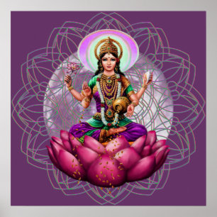 Poster Déesse Lakshmi - mandala de bénédiction de