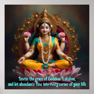 Poster Déesse Lakshmi : Symbole de la prospérité et de l'