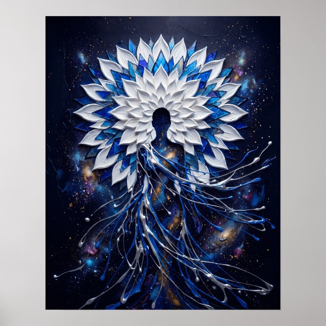 Poster Déesse Mandala Impasto Céleste (Devant)
