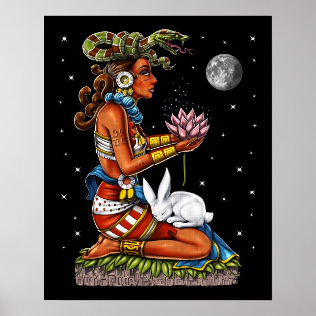 Poster Déesse Maya Ixchel (Devant)