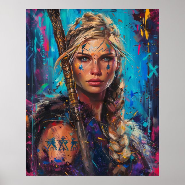 Poster Déesse Norse Freyja - Reine des Valkyries Blonde P (Devant)