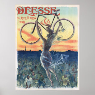 Poster Deesse vintage fait un cycle la fille d'affiche